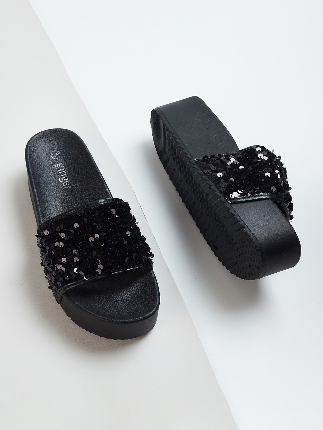 

Ginger by Lifestyle Women Black Embellished Sliders