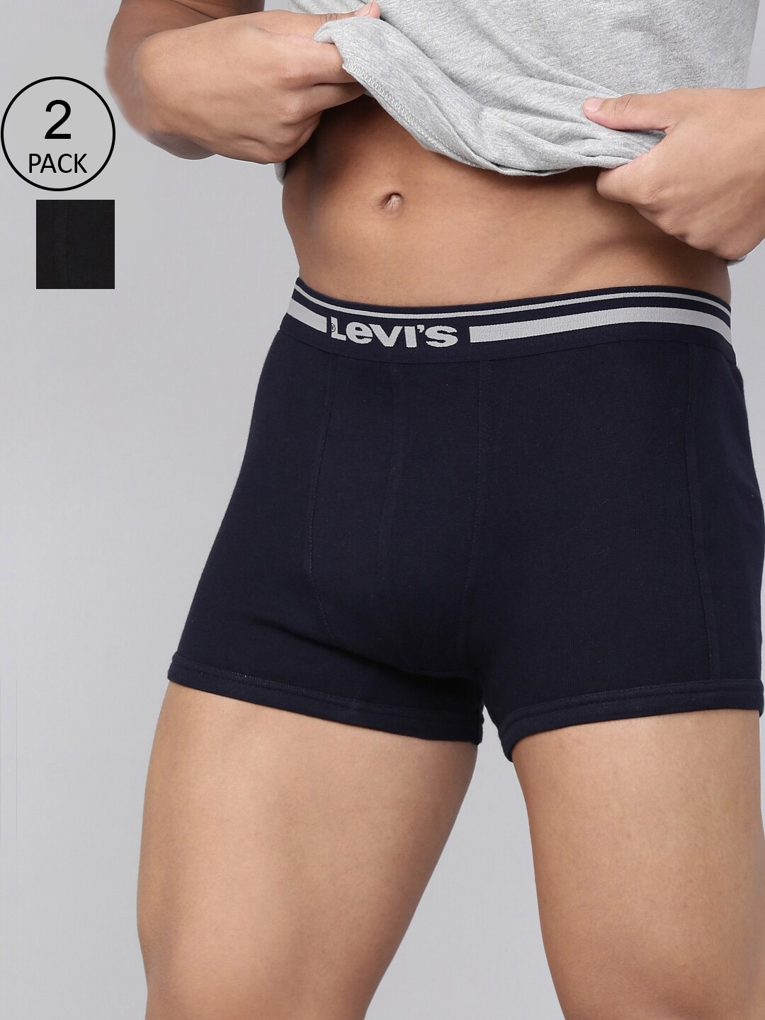 

Levis Men Pack of 2 Solid Trunk #003-TRUNK-BLK/NAVY--P2, Navy blue