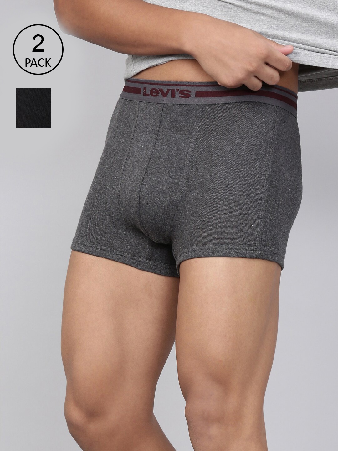 

Levis Men Pack Of 2 Solid Trunks #003-TRUNK-DK, Black