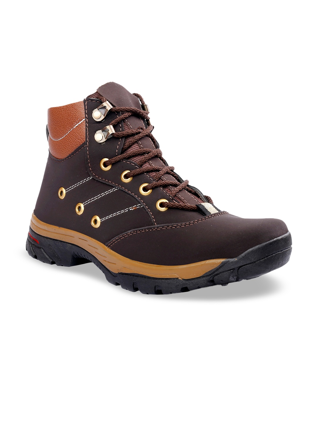 

KRAASA Men Brown Colourblocked Sneakers