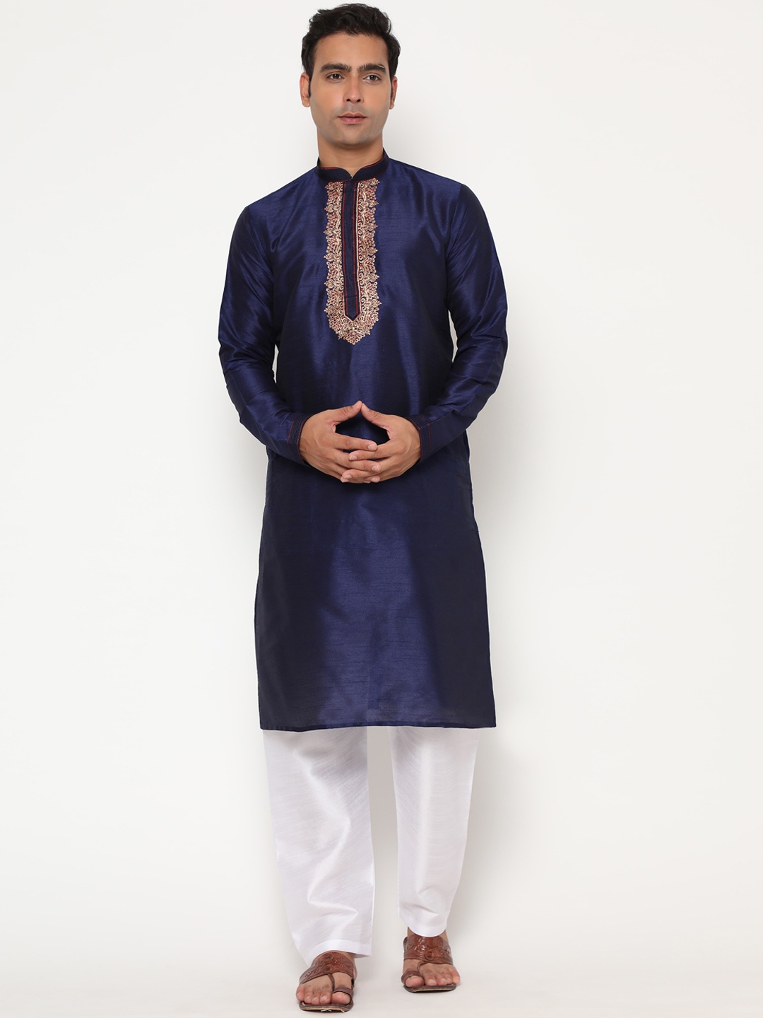 

Glemora Men Navy Blue Kurta Set