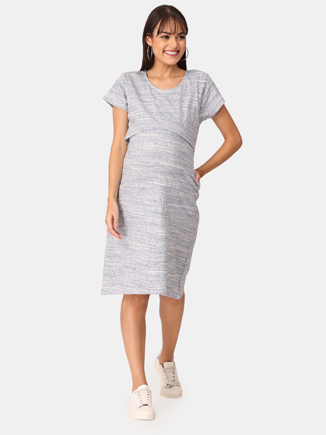 

The Mom Store Women Blue Maternity A-Line Dress