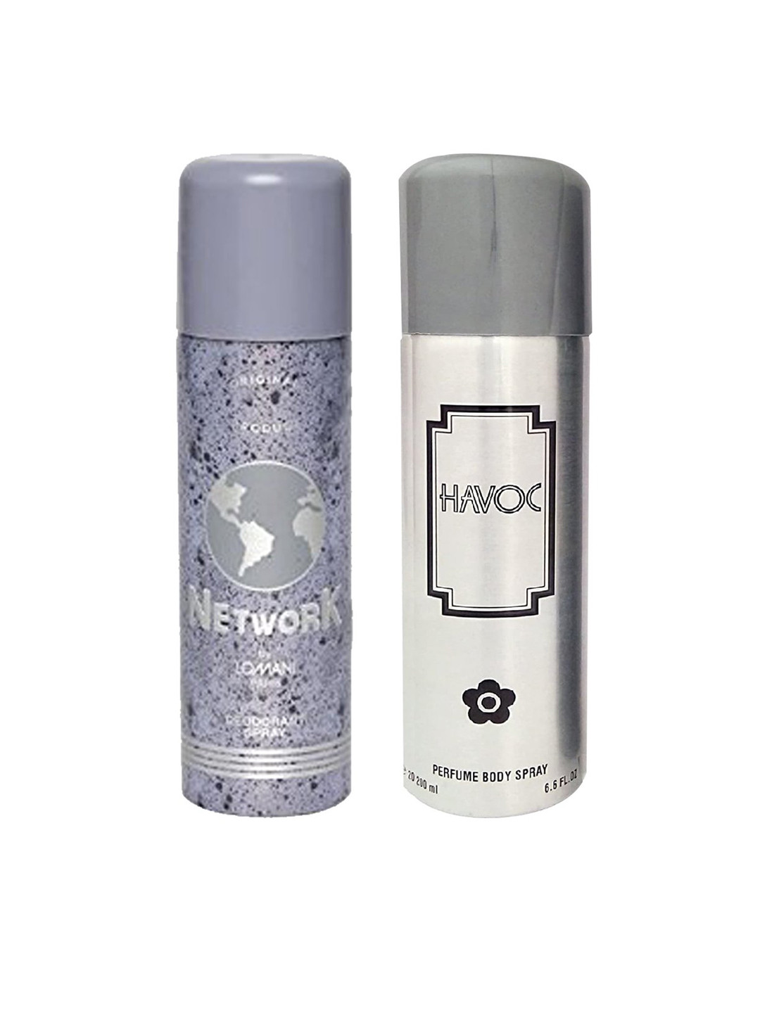 

Lomani Set of Network Deodorant & Havoc Deodorant Spray - 200 ml Each, Silver