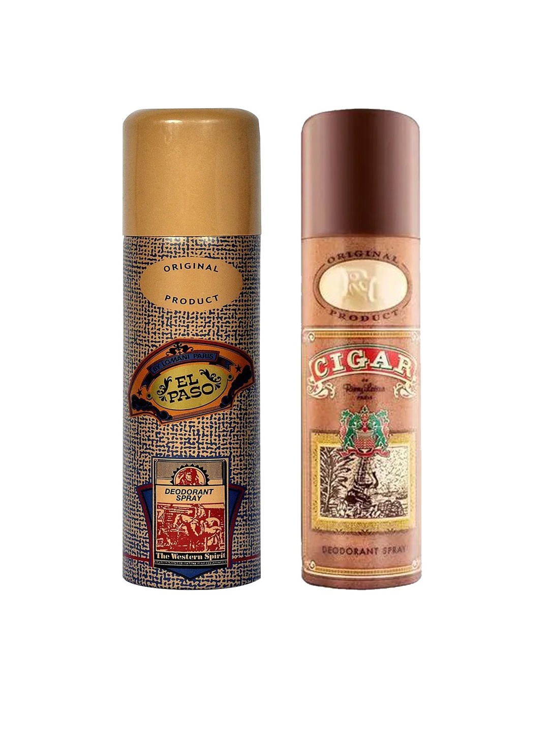 

Lomani Set of El Paso Deodorant & Cigar Deodorant Spray - 200 ml Each, Brown