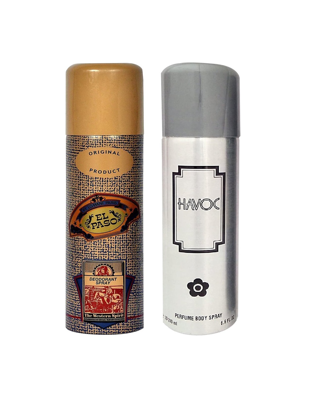 

Lomani Set of El Paso Deodorant & Havoc Deodorant Spray - 200 ml Each, Brown