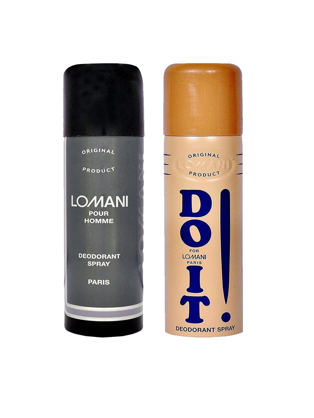 

Lomani Set of 2 Pour Homme Deodorant & Do It Deodorant Spray - 200 ml Each, Beige
