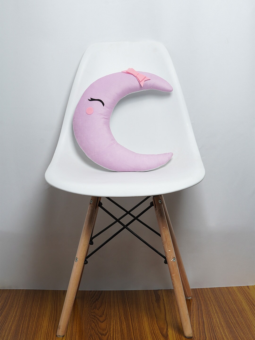 

Crazy Corner Pink Moon-Shaped Cushion