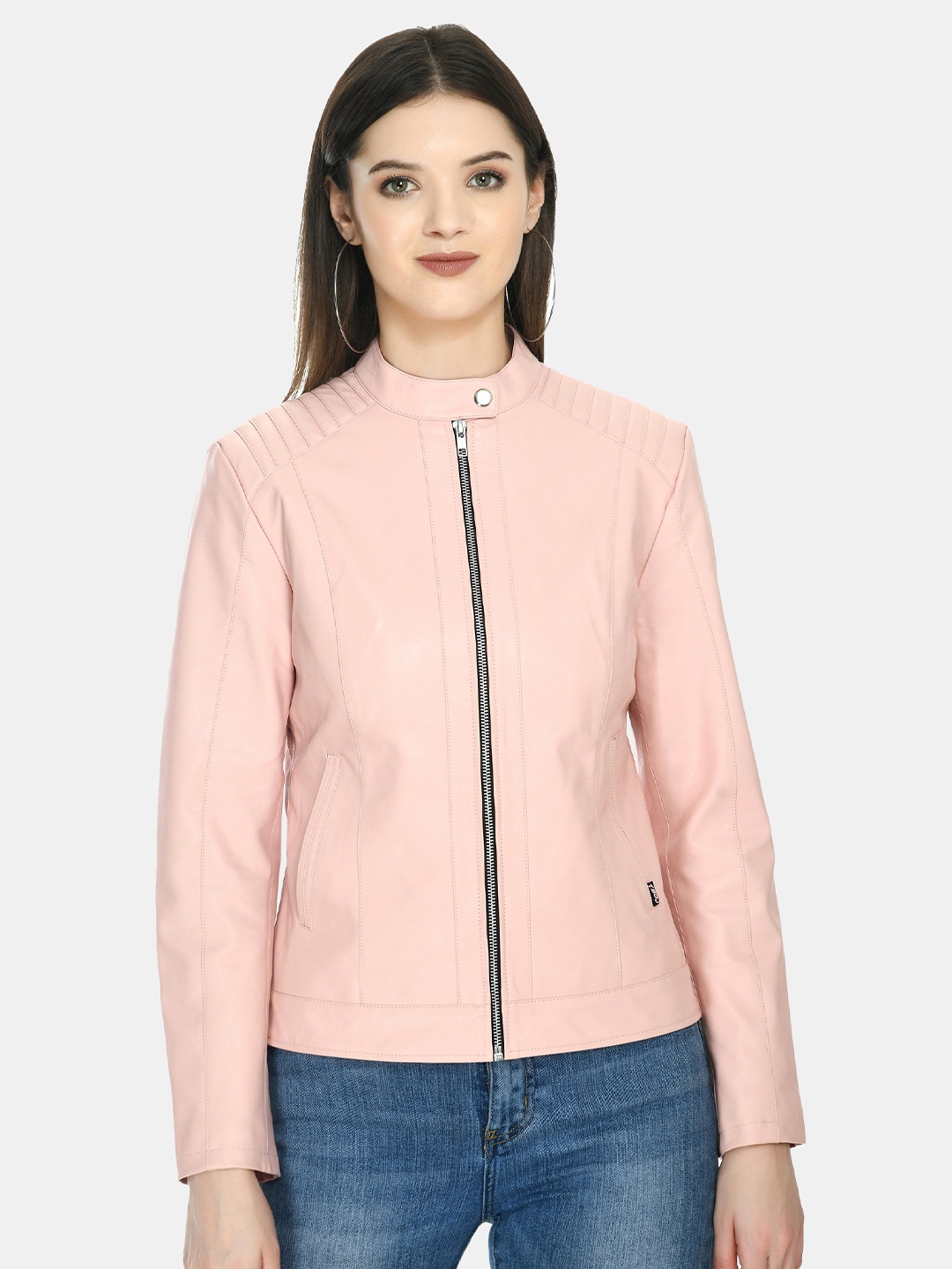

TBOJ Women Pink Lightweight Outdoor Biker Jacket