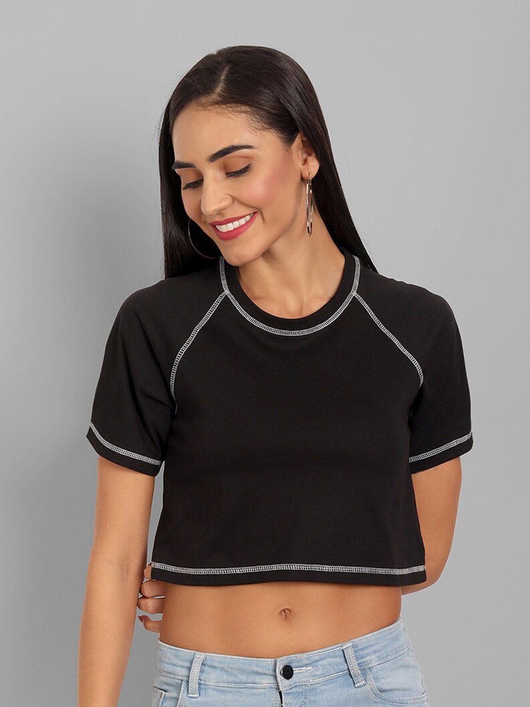 

House of Mool Women Black T-shirt