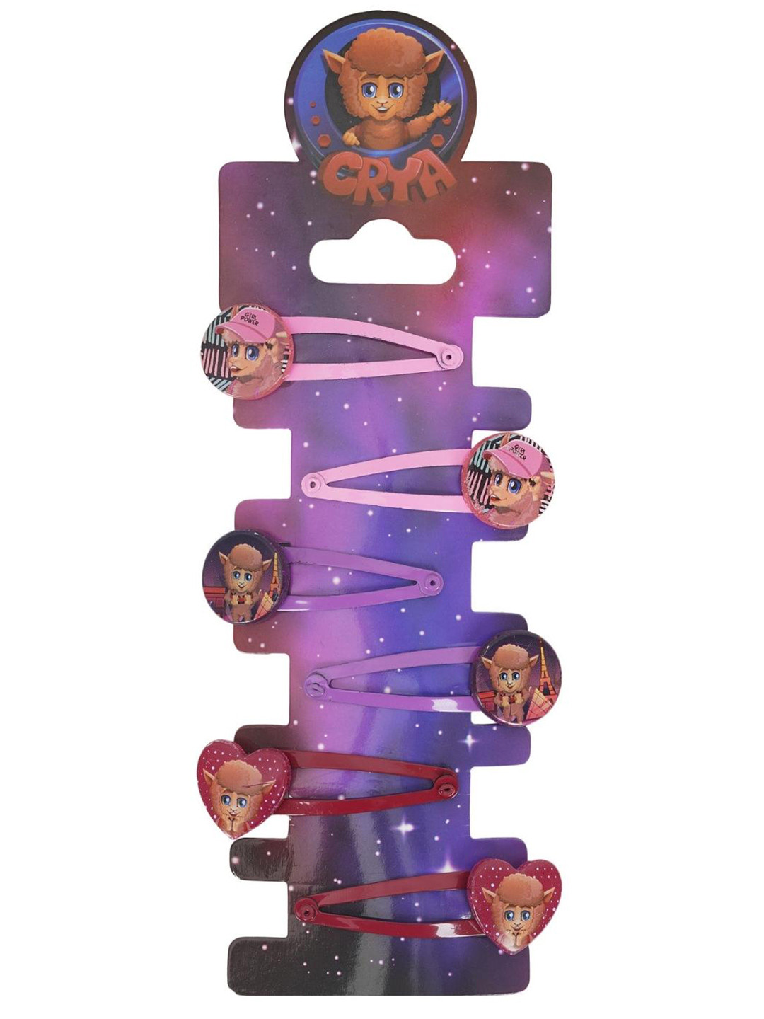 

Crya Unisex Kids Pack of 6 Red & Pink Embellished Tic Tac Hair Clips