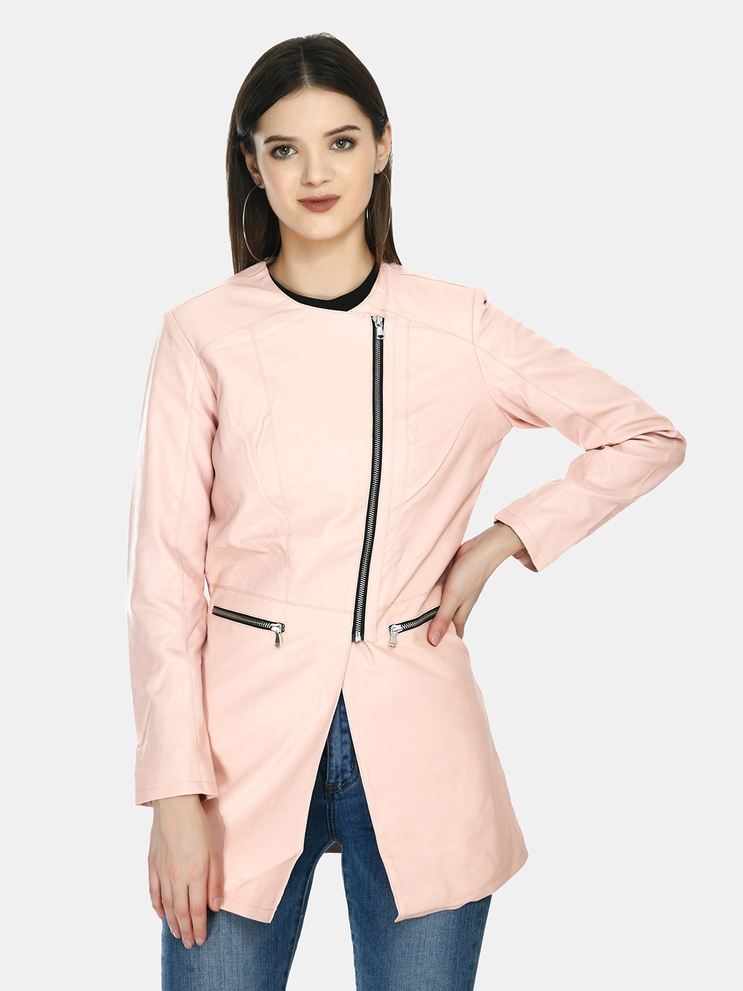 

TBOJ Women Pink Lightweight Longline Outdoor Tailored Jacket
