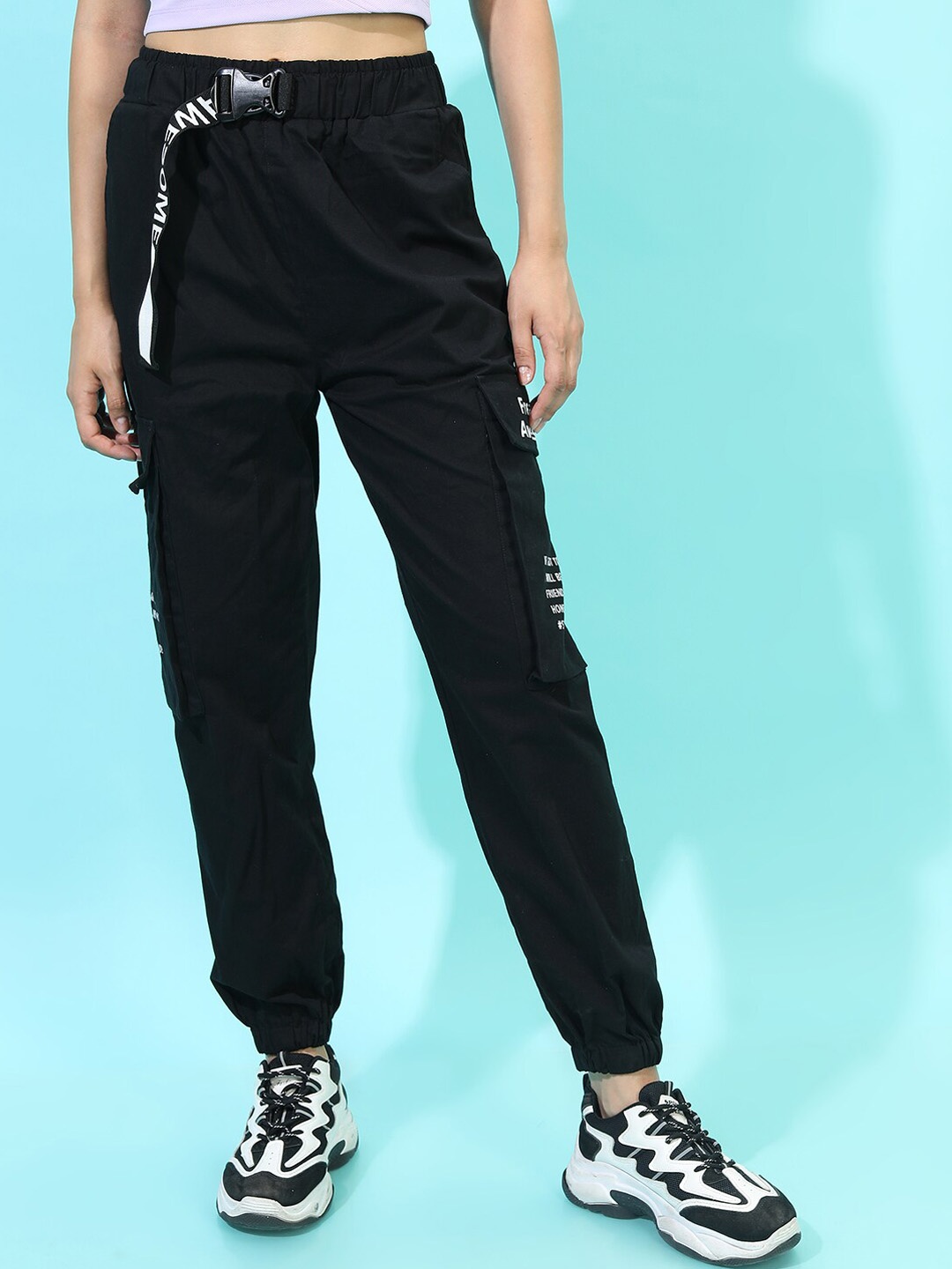 

Tokyo Talkies Women Black Solid Trousers