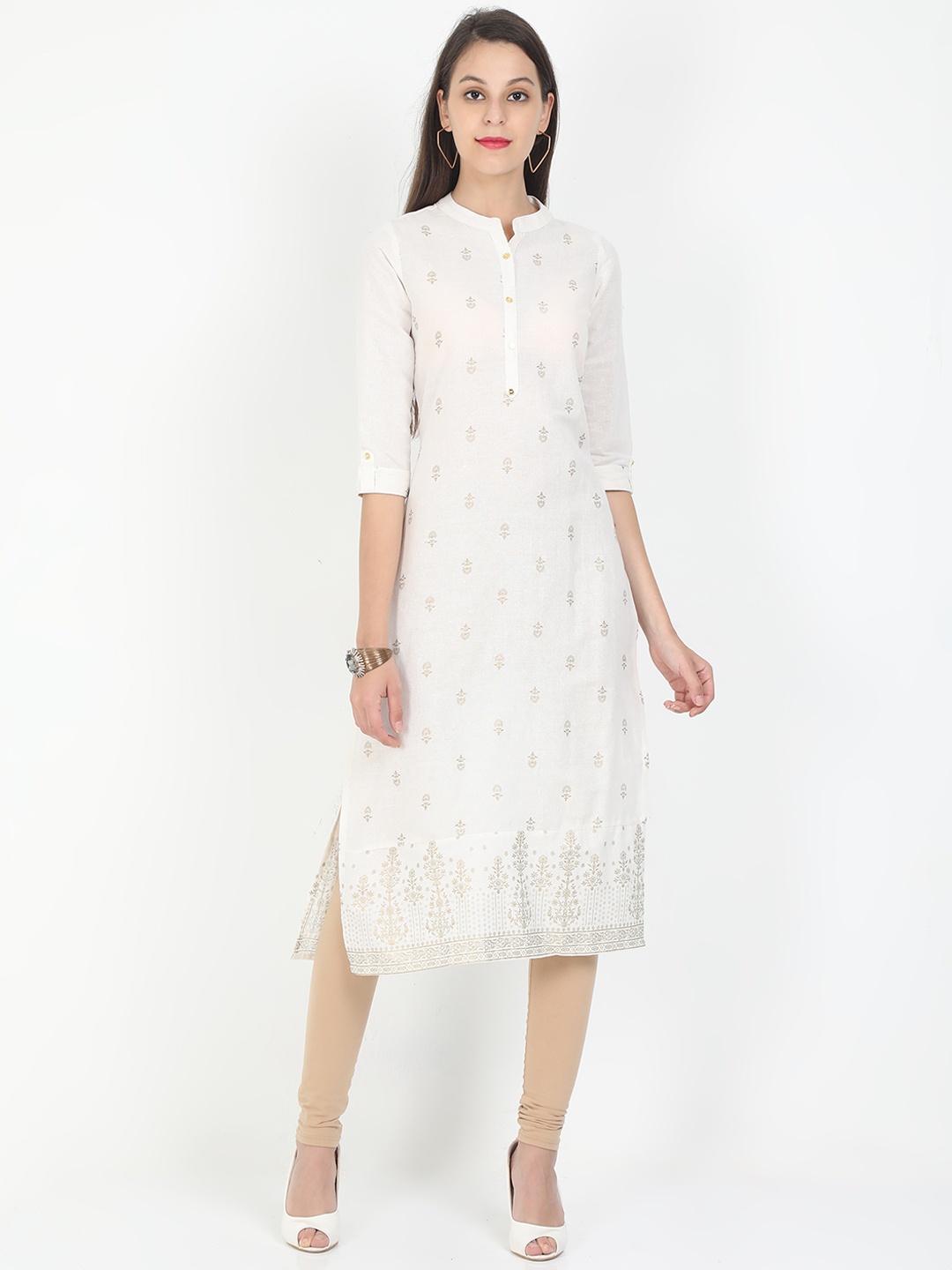 

Marcia Women White Ethnic Motifs Kurta