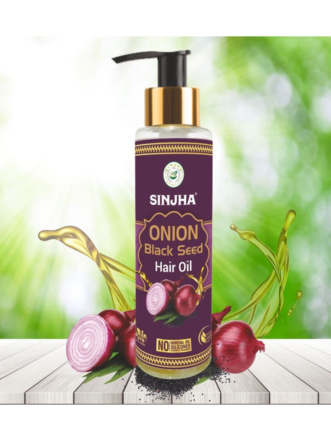 

SINJHA Onion Black Seed Hair Oil for Hair Growth - 100ml, Purple
