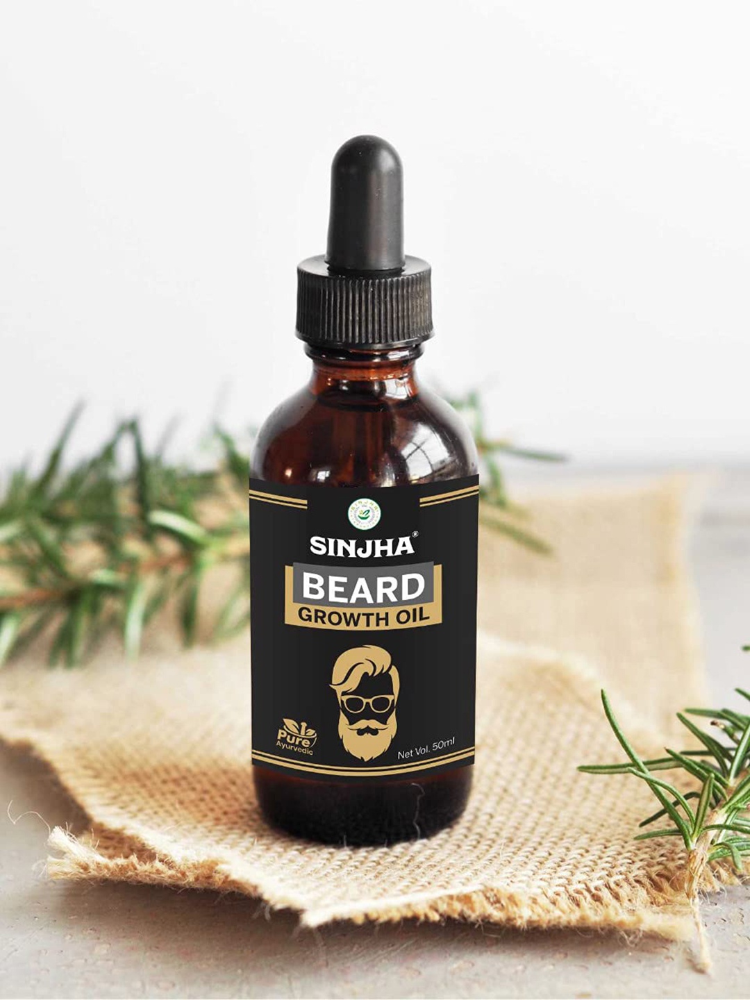 

SINJHA Beard Growth Oil with Almond Oil & Amla - 50ml, Black