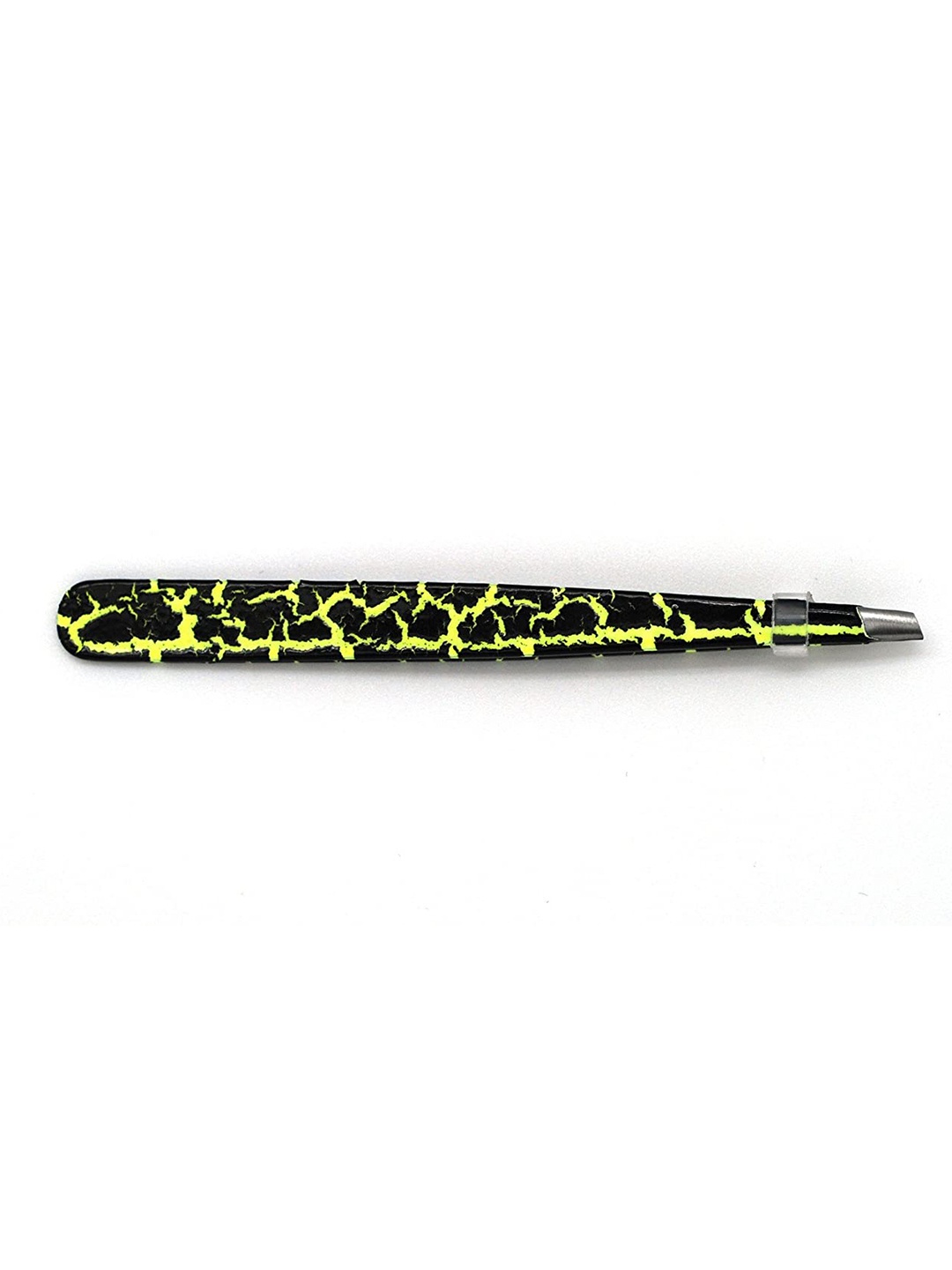 

basicare Stainless Steel Precision Ground Slant Tip Slide Proof Handle Tweezer, Black