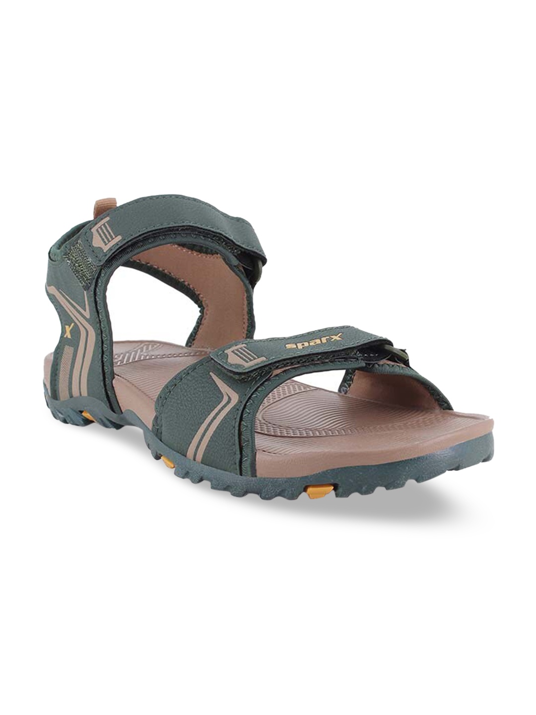 

Sparx Men Green & Brown Patterned Sports Sandals