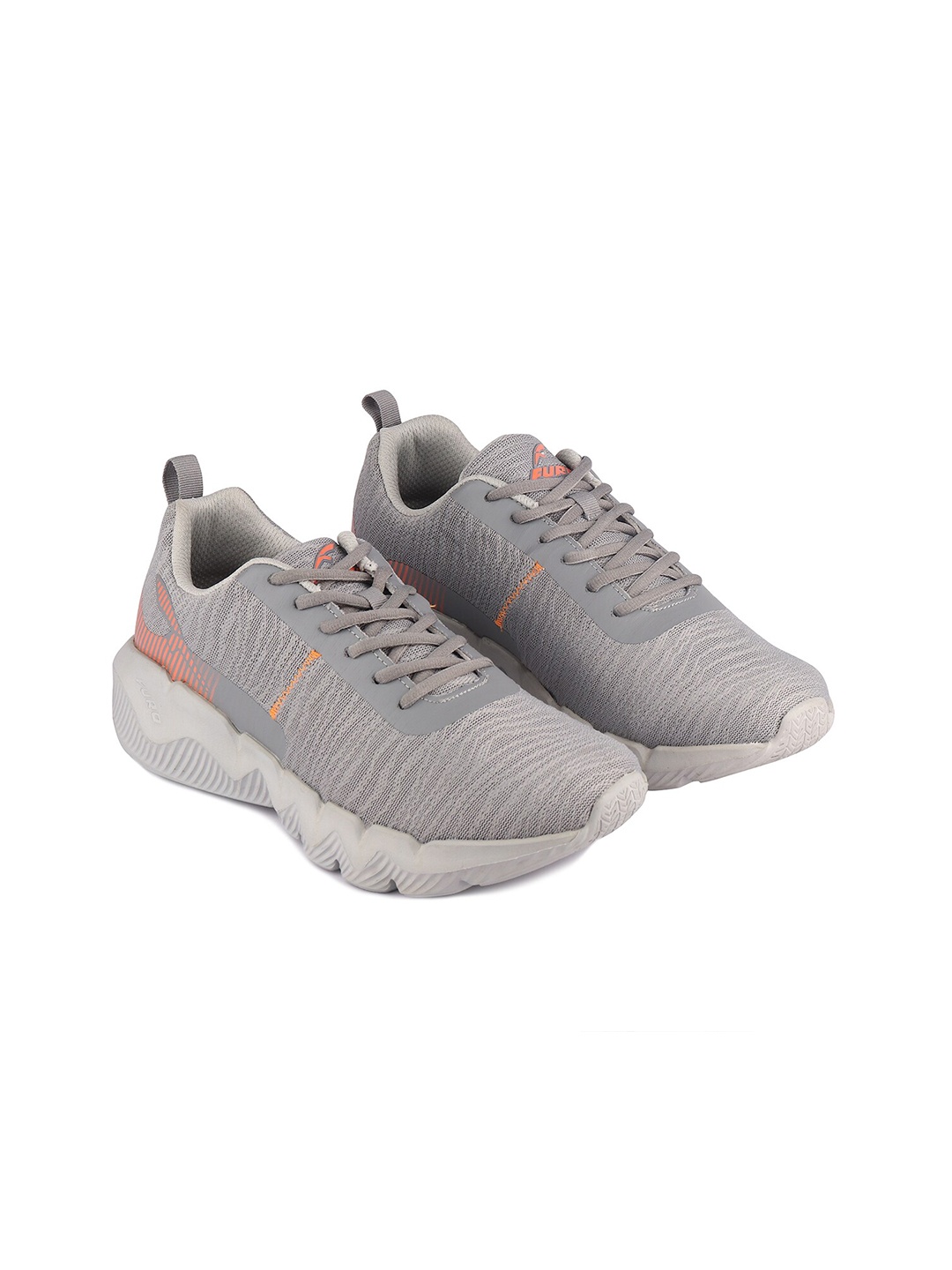 

FURO by Red Chief Men Grey Mesh Running Non-Marking Lace-Up Sports Shoes