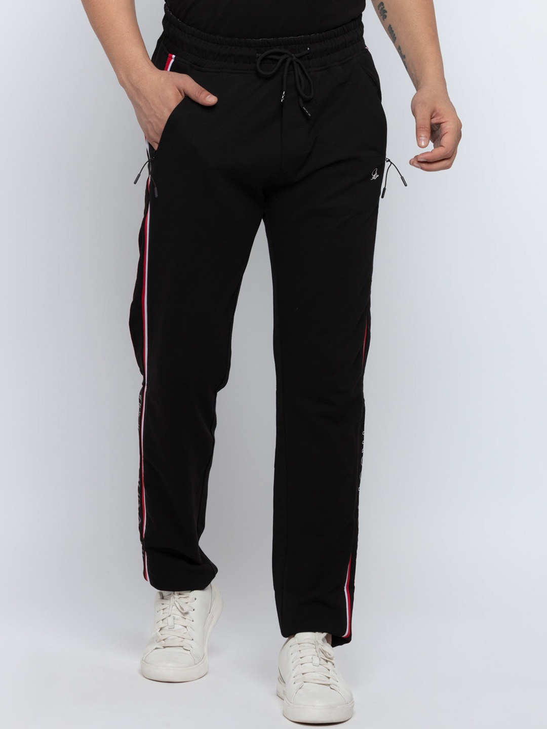 

Status Quo Men Black Solid Cotton Track Pant