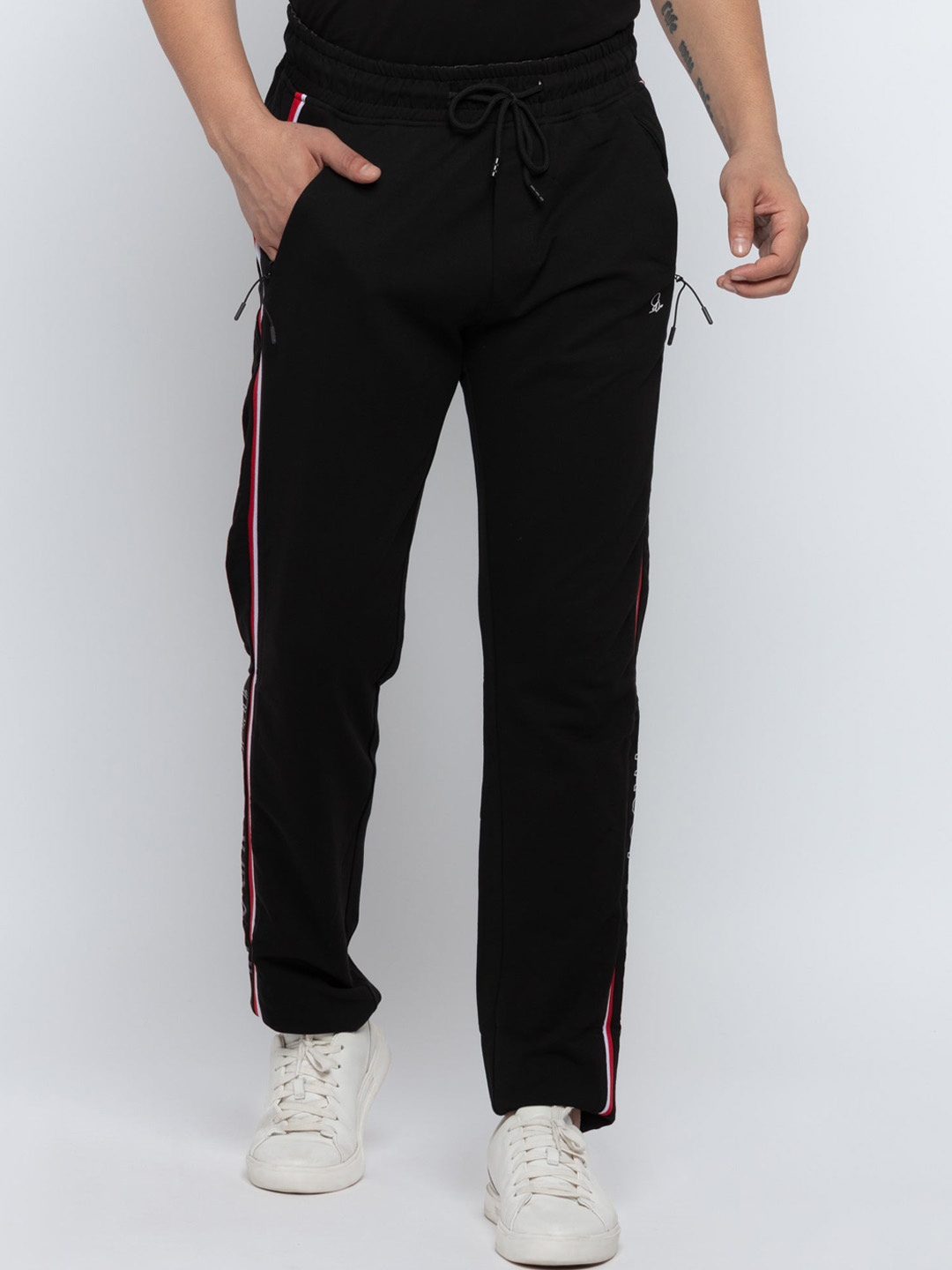 

Status Quo Men Black Solid Cotton Track Pants