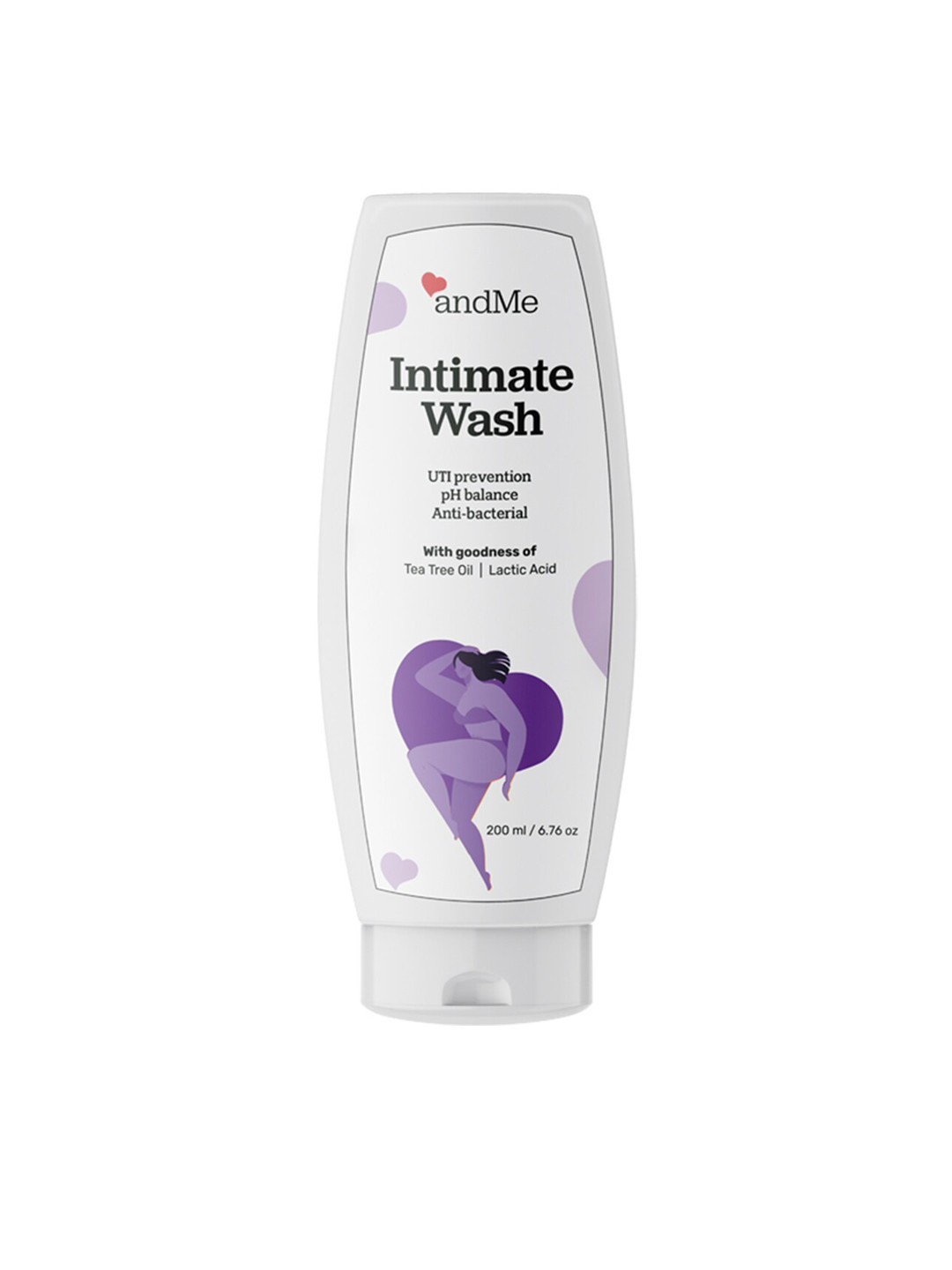 

andMe UTI Prevention Anti-Bacterial Intimate Wash with Tea Tree Oil & Lactic Acid - 200 ml, White
