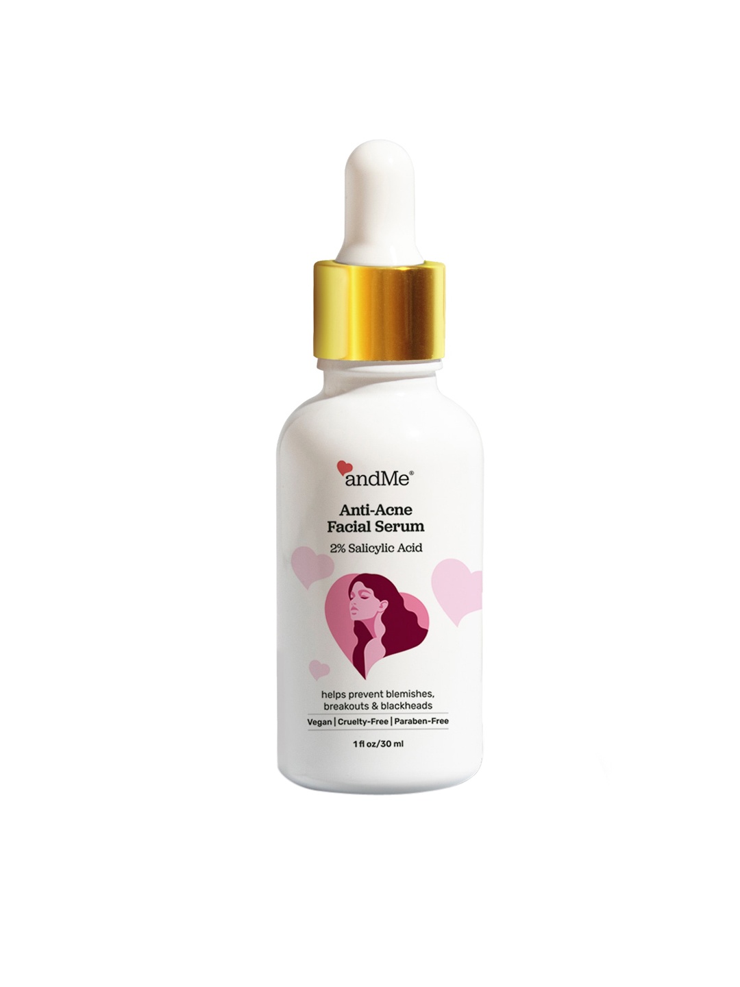 

andMe 2% Salicylic Acid Anti-Acne Facial Serum to Prevent Blemishes & Breakouts - 30 ml, White