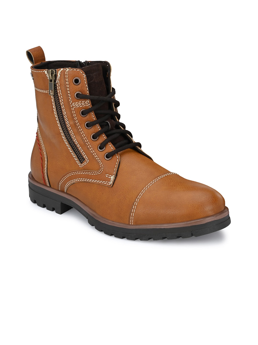 

Delize Men Tan Solid Regular Boots