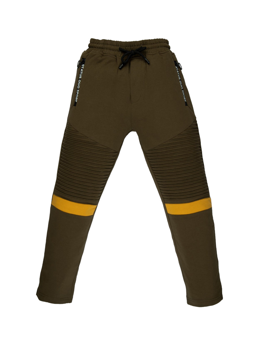 

Status Quo Boys Green Solid Cotton Track Pants