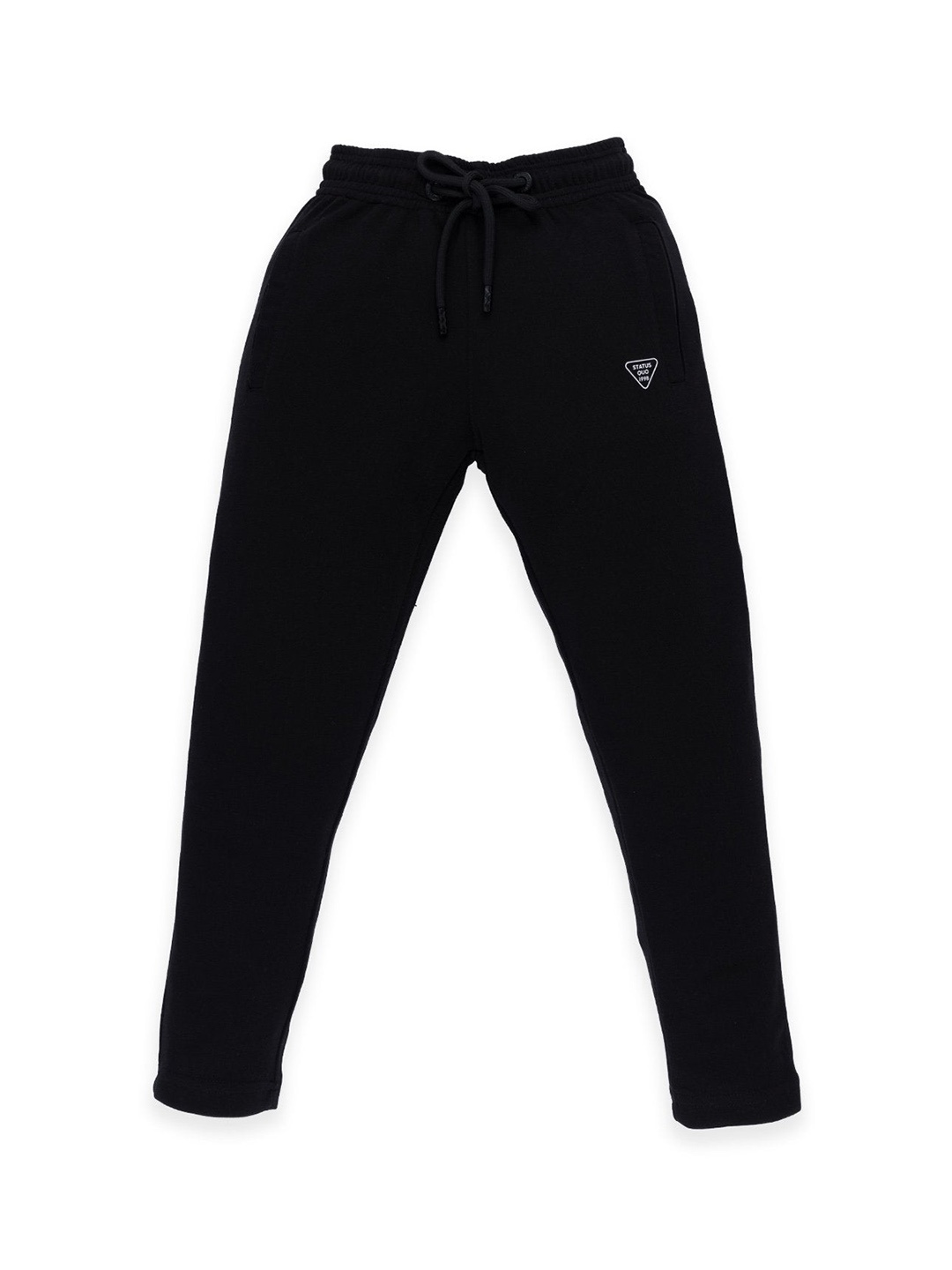 

Status Quo Boys Black Solid Cotton Track Pants