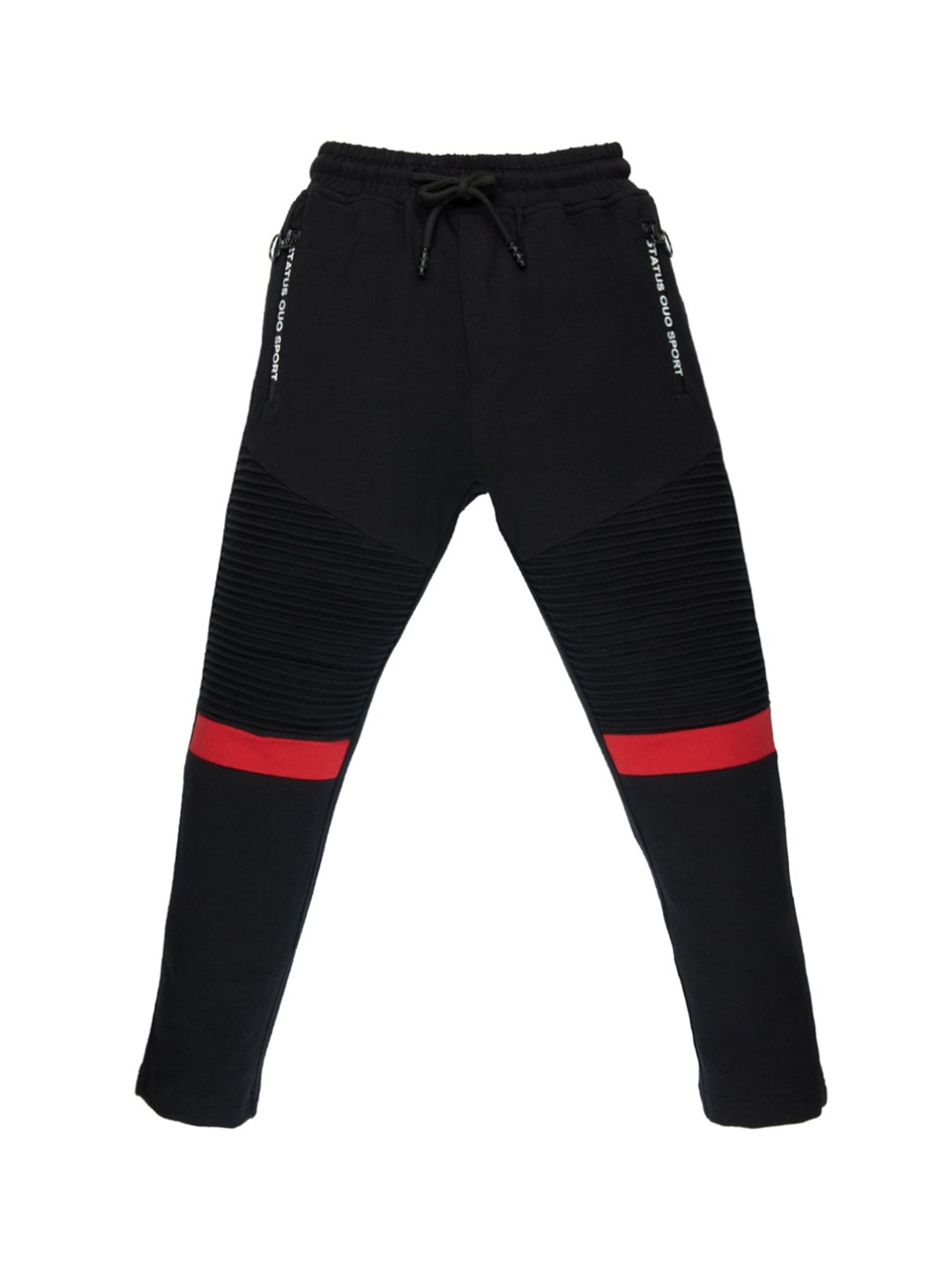 

Status Quo Boys Black Solid Cotton Track Pants