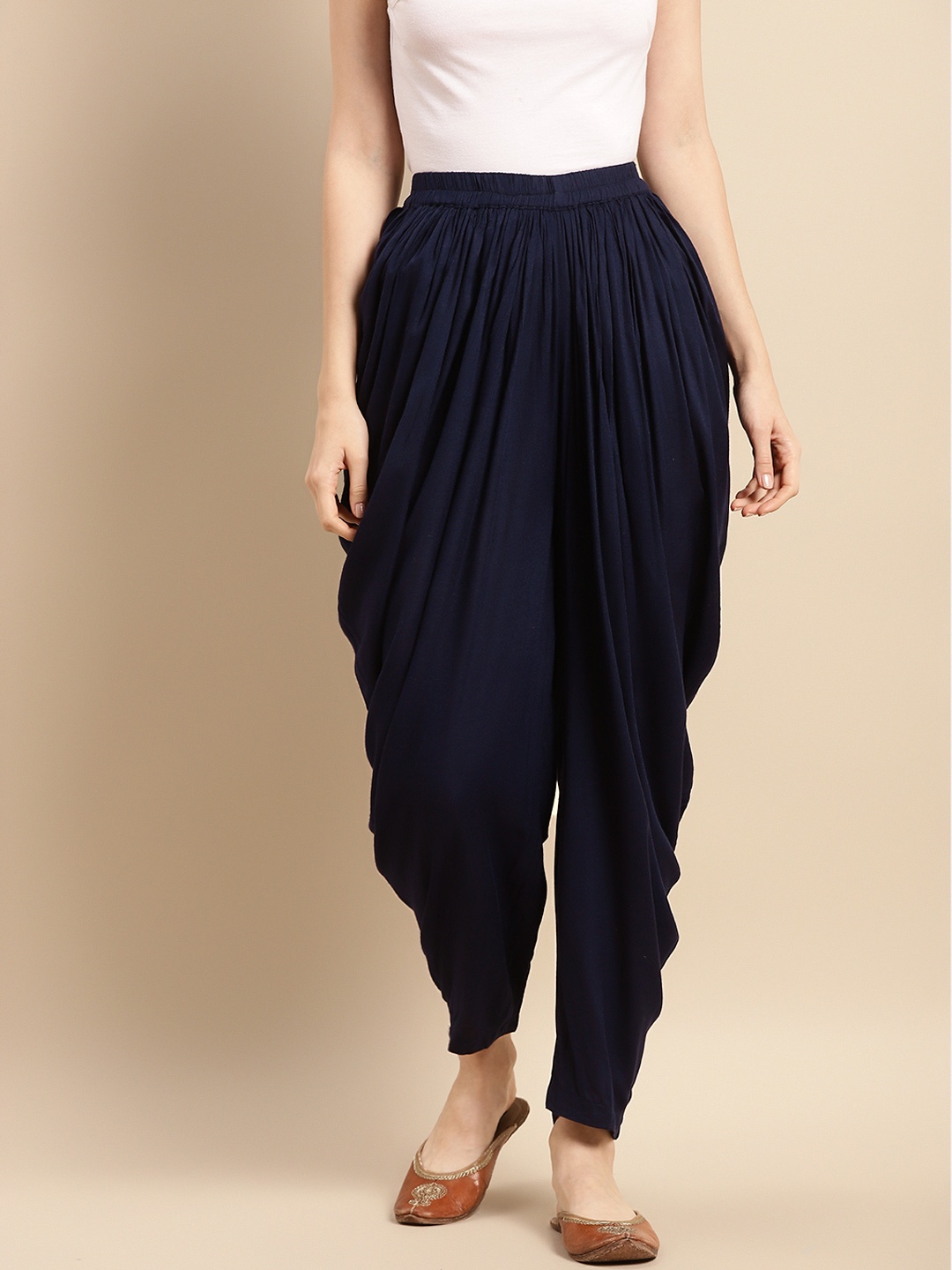 

Saadgi Women Navy Blue Solid Dhoti Pants
