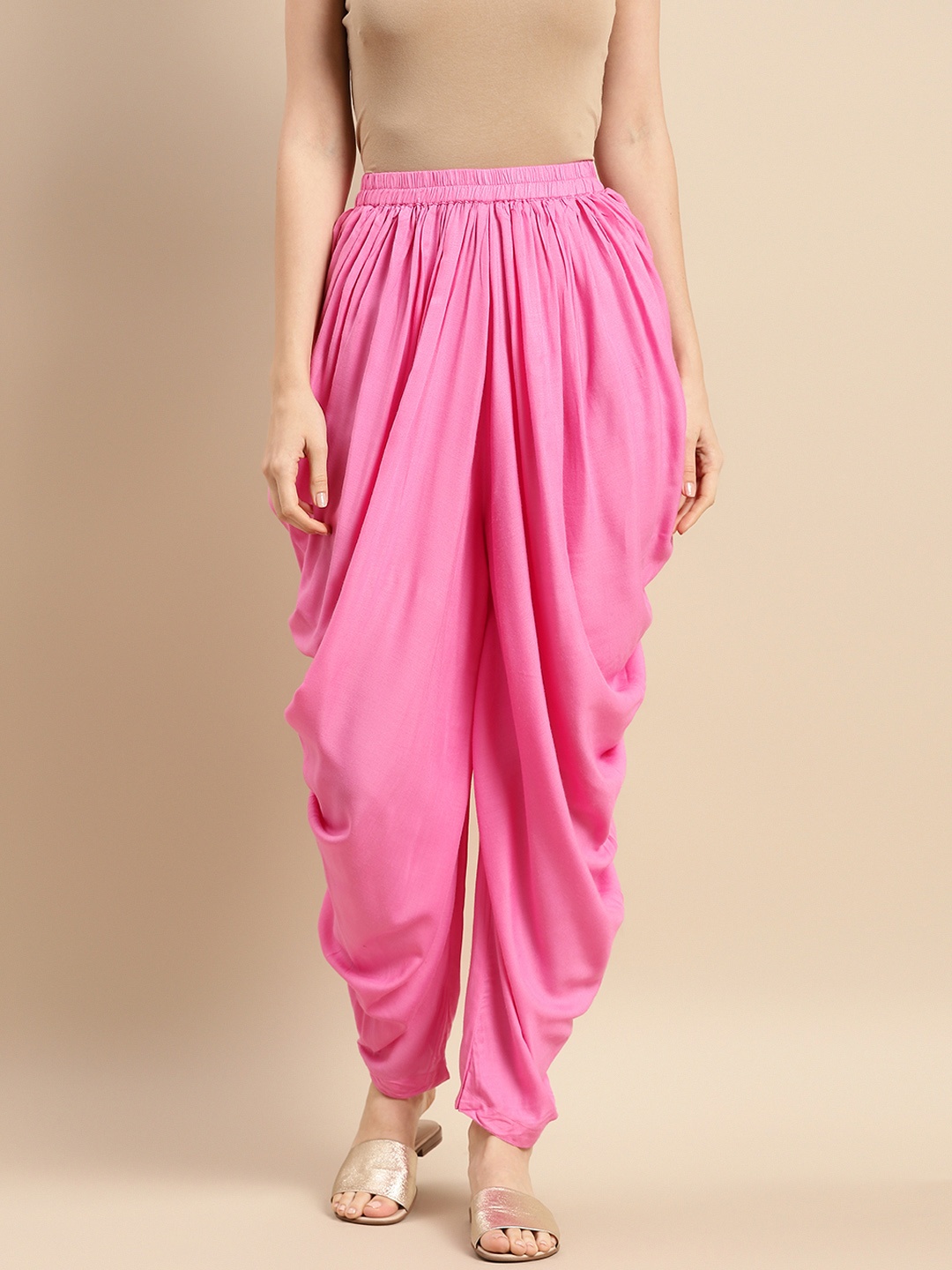 

Saadgi Women Pink Solid Dhoti Pants