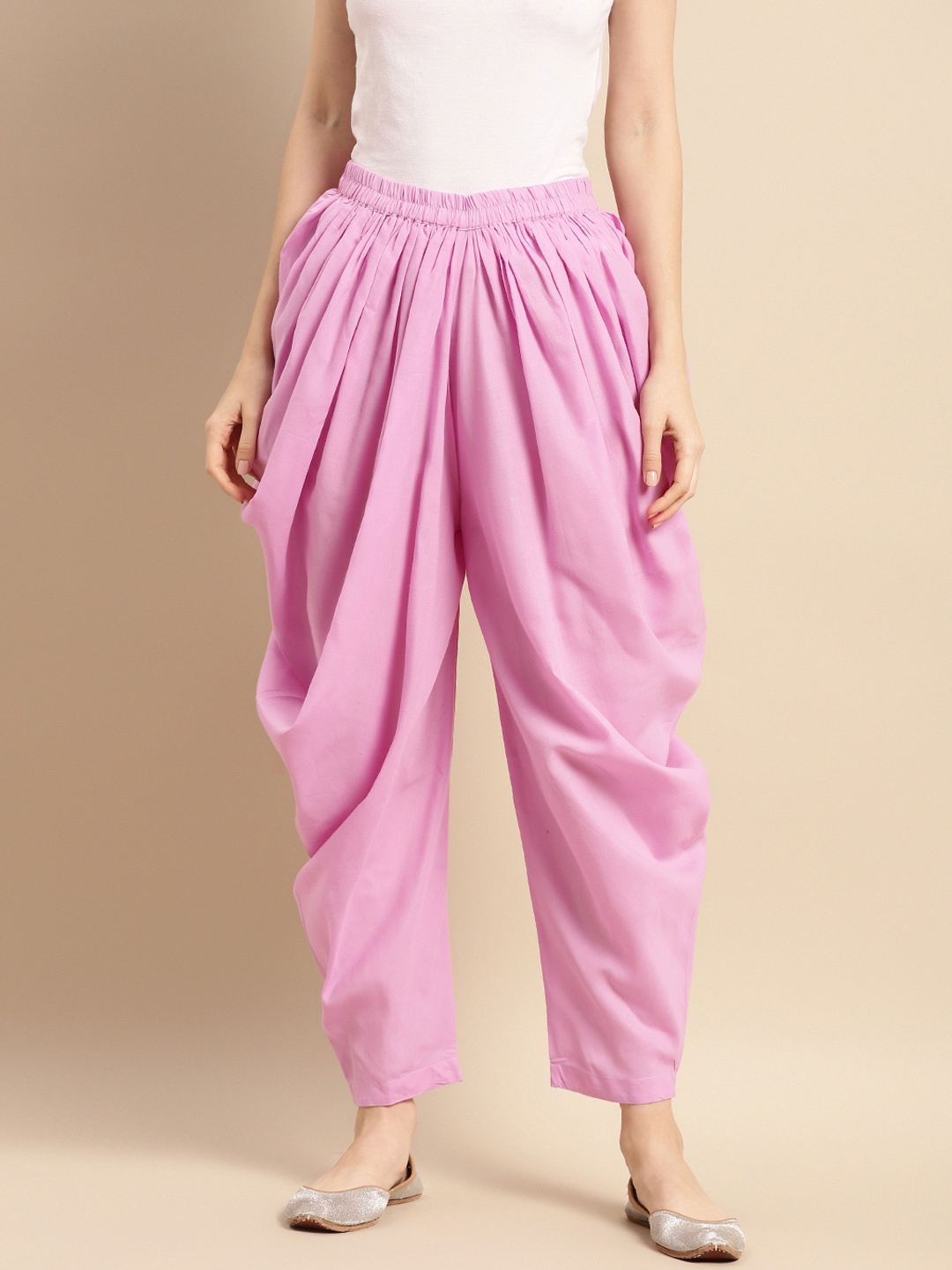 

Saadgi Women Pink Solid Dhoti Pants