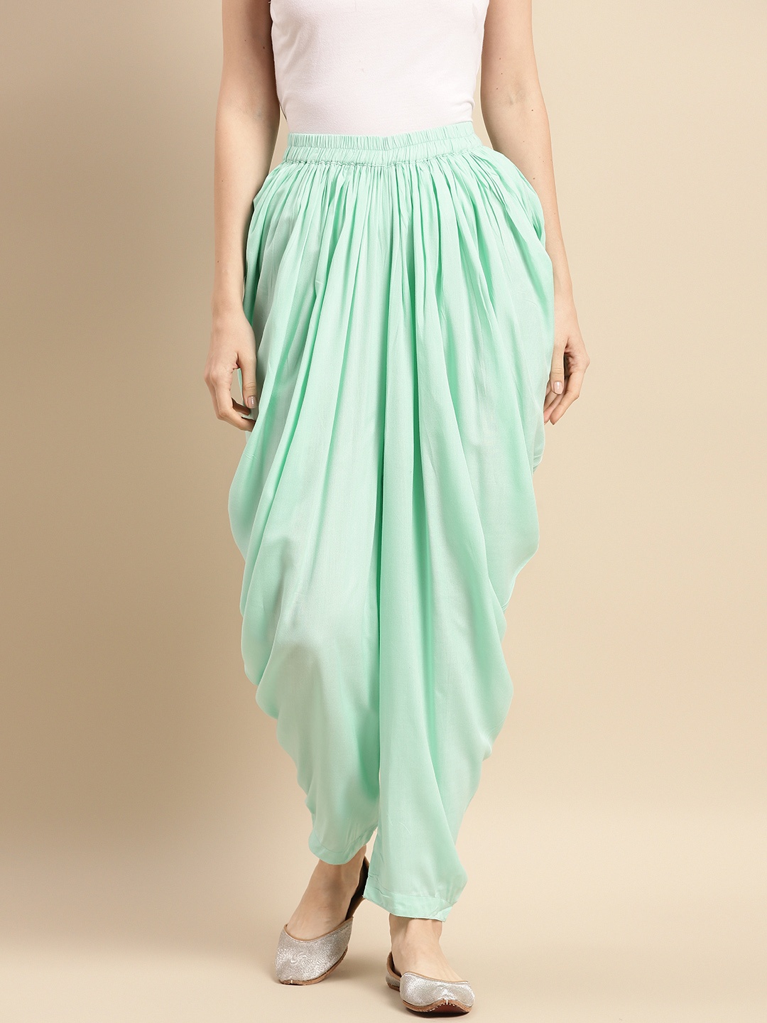 

Saadgi Women Sea Green Solid Dhoti Pants