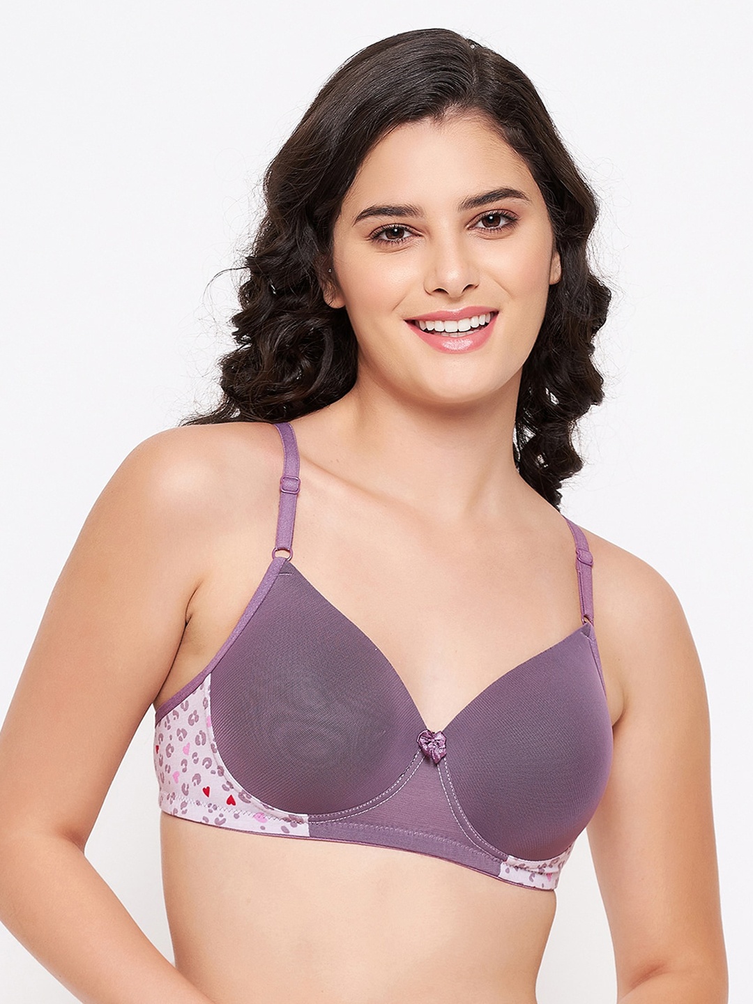 

Clovia Women Purple Padded Non-Wired Full Cup T-shirt Bra