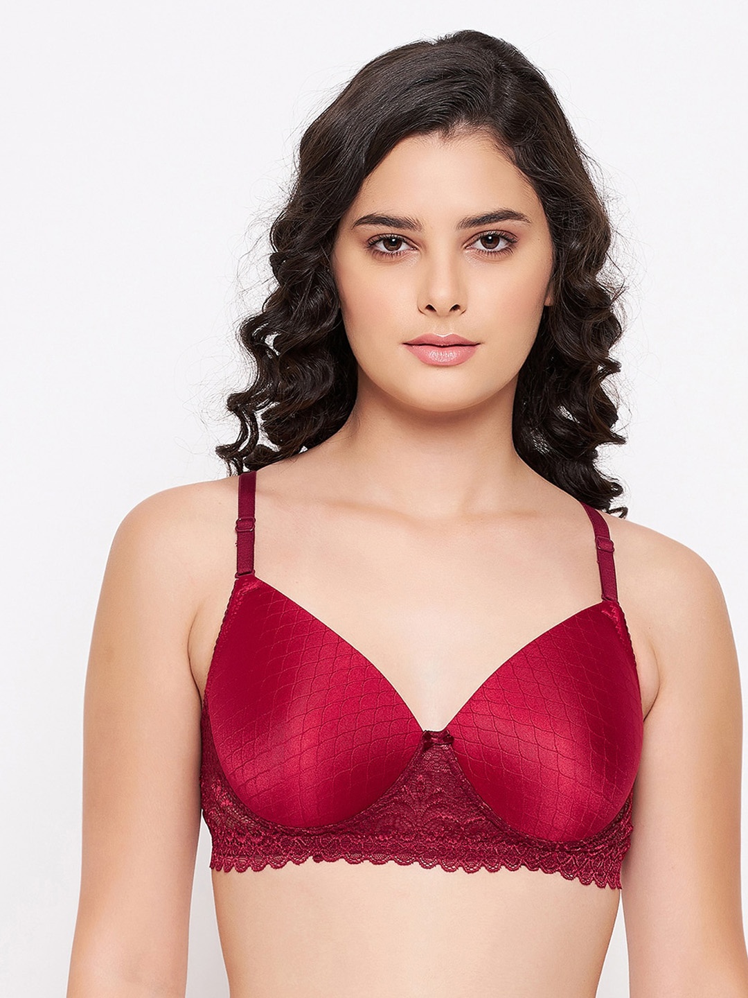 

Clovia Women Maroon Padded Non-Wired Full Cup Bra