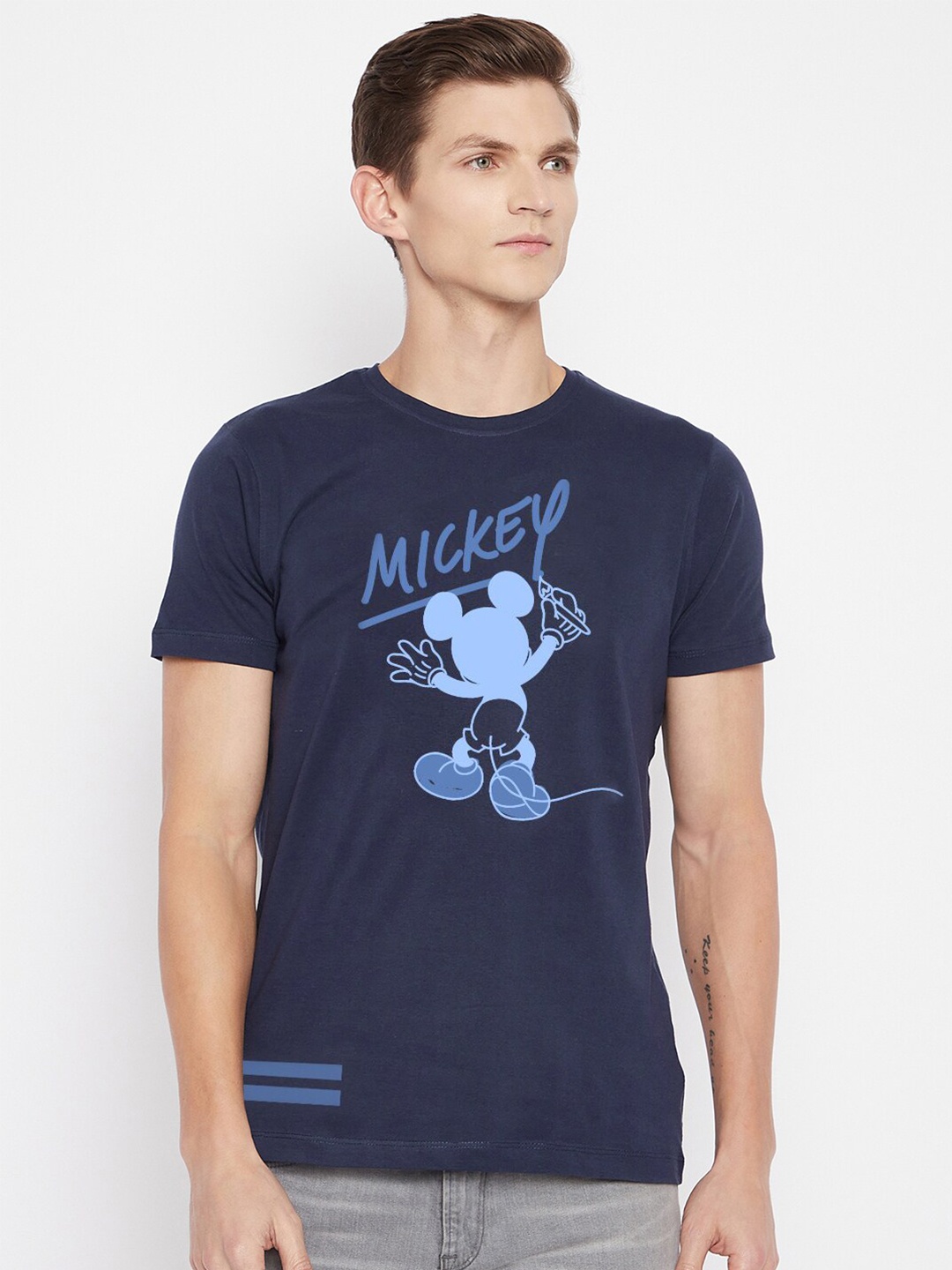

Kook N Keech Disney Men Navy Blue Graphic Printed T-shirt