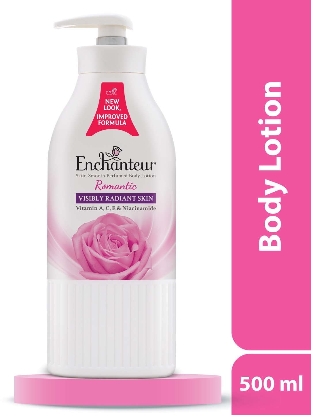 

Enchanteur Romantic Satin Smooth Perfumed Body Lotion with Aloevera & Olive Butter - 500ml, Pink