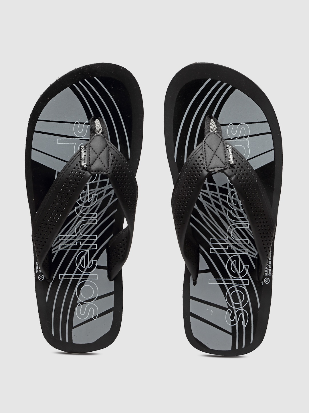 

Solethreads Men Black & Grey Thong Flip-Flops