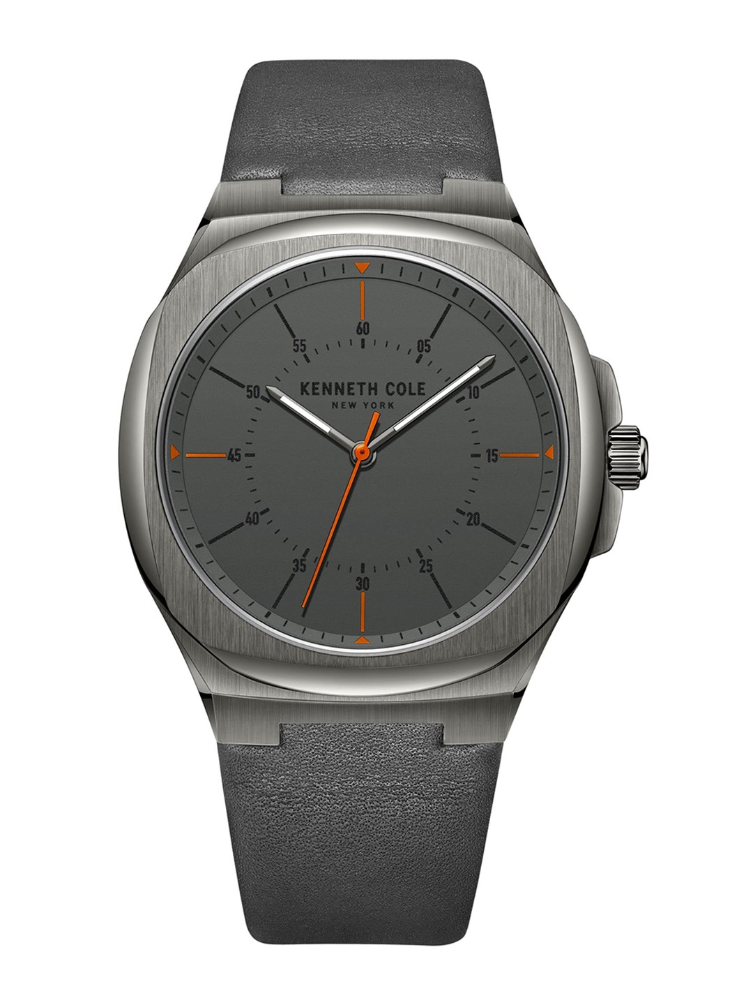 

Kenneth Cole Men Black Dial & Black Leather Straps Analogue Watch, Grey