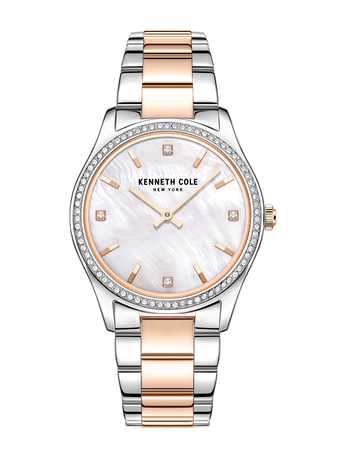 

Kenneth Cole Men White Mother of Pearl Dial & Steel Toned Stainless Steel Bracelet Style Straps Analogue Watch KCWLG2219701LD-WHITE MOP