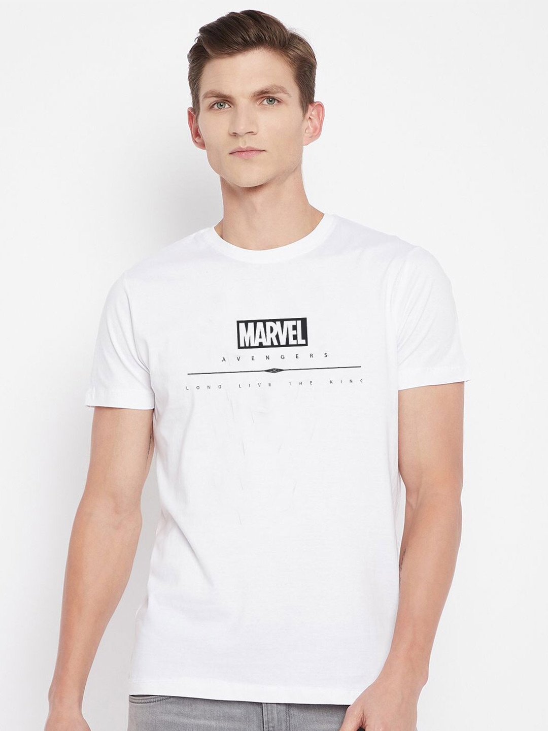 

Kook N Keech Marvel Men White Typography Printed T-shirt