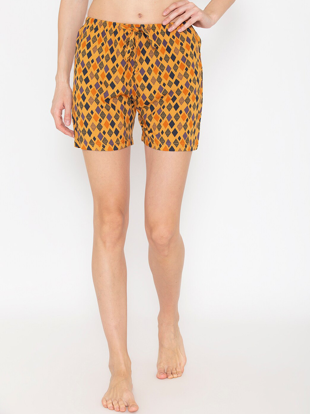

Vami Women Multicoloured Geometric Printed Night Shorts, Multi