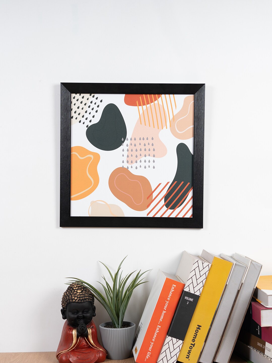 

HomeTown reagan White & Pink Reagan Canvas Modern Abstract Drops Painting Wall Art