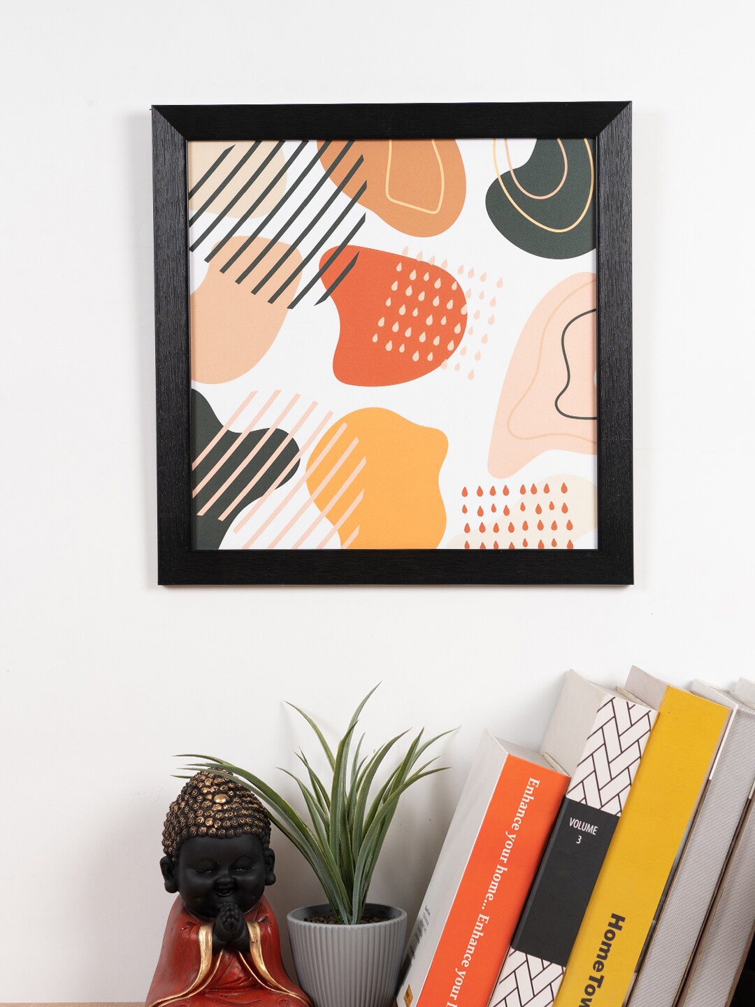 

HomeTown reagan Orange & Grey Abstract Framed Wall Painting