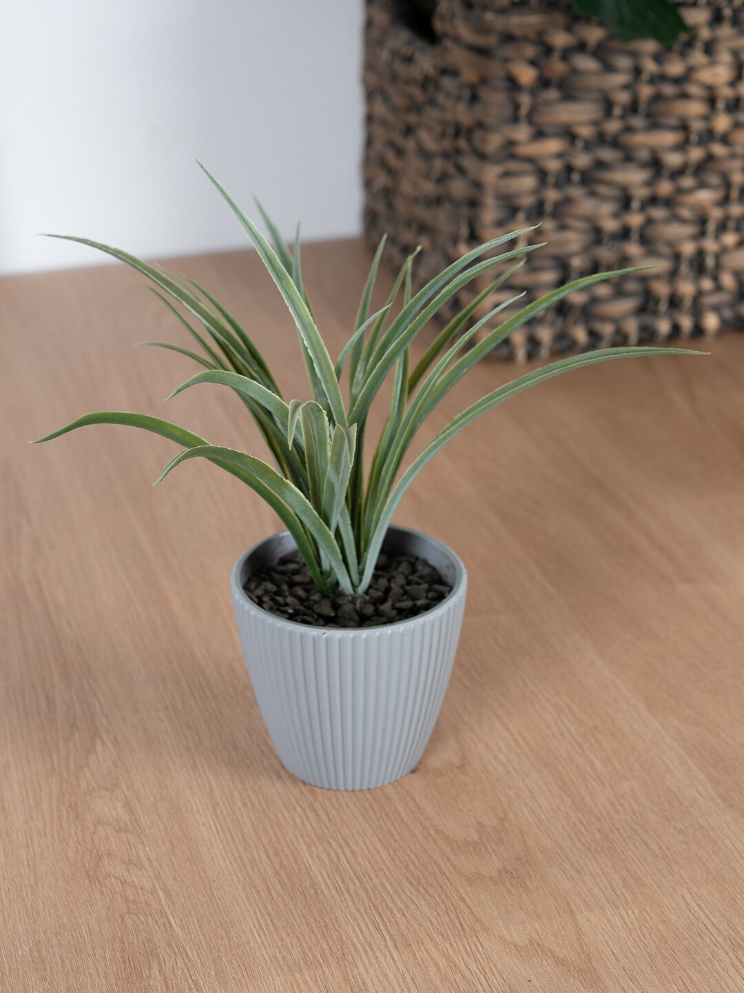 

HomeTown Green & Grey Ribbed Potted Artificial Flowers and Plants