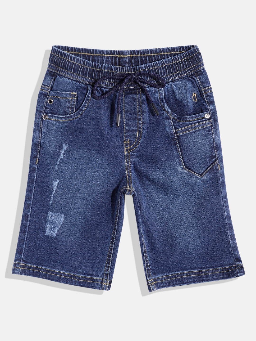 

Gini and Jony Boys Mid-Rise Distressed Denim Shorts, Navy blue
