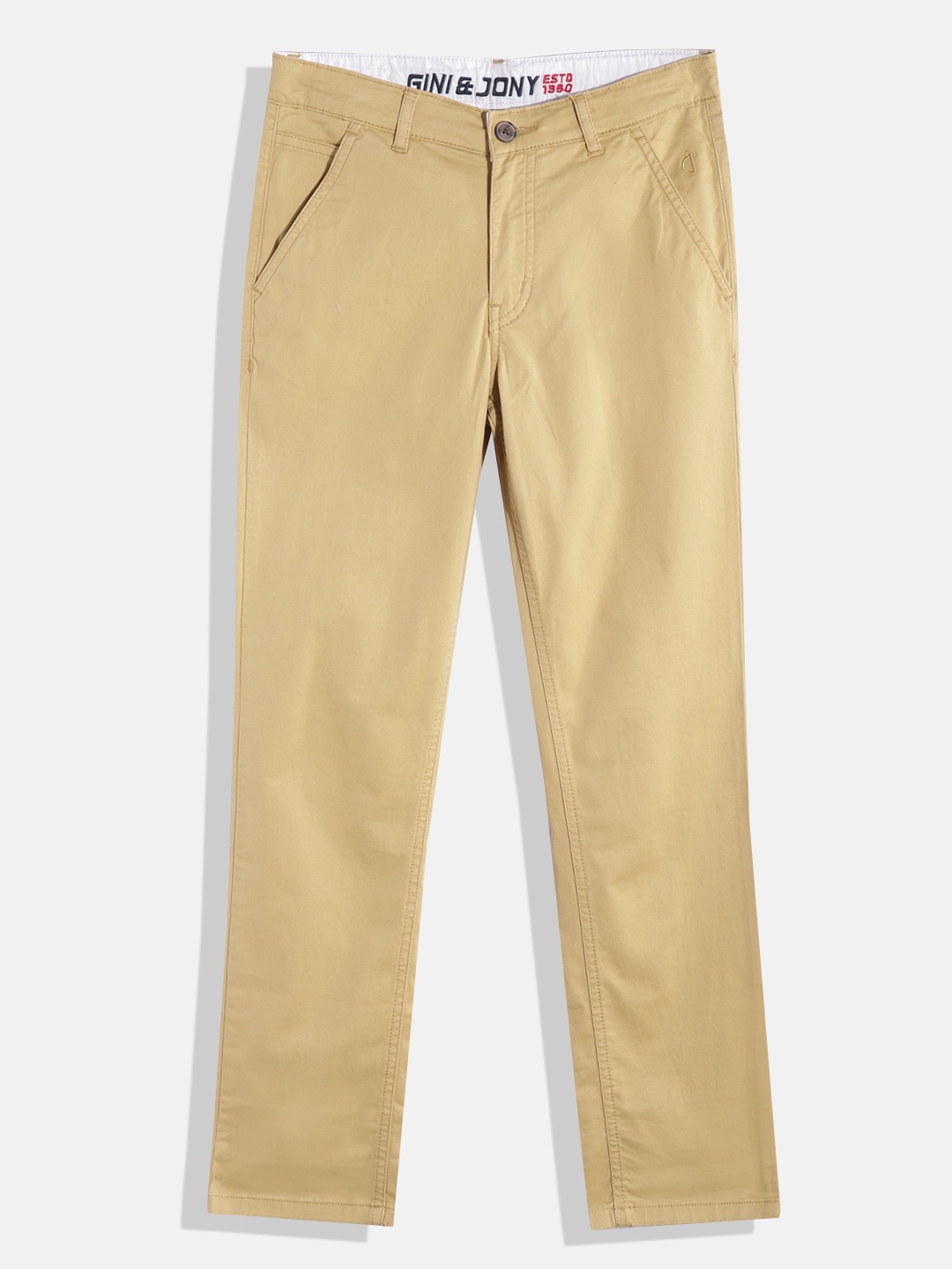 

Gini and Jony Boys Mid-Rise Slim Fit Chinos, Yellow