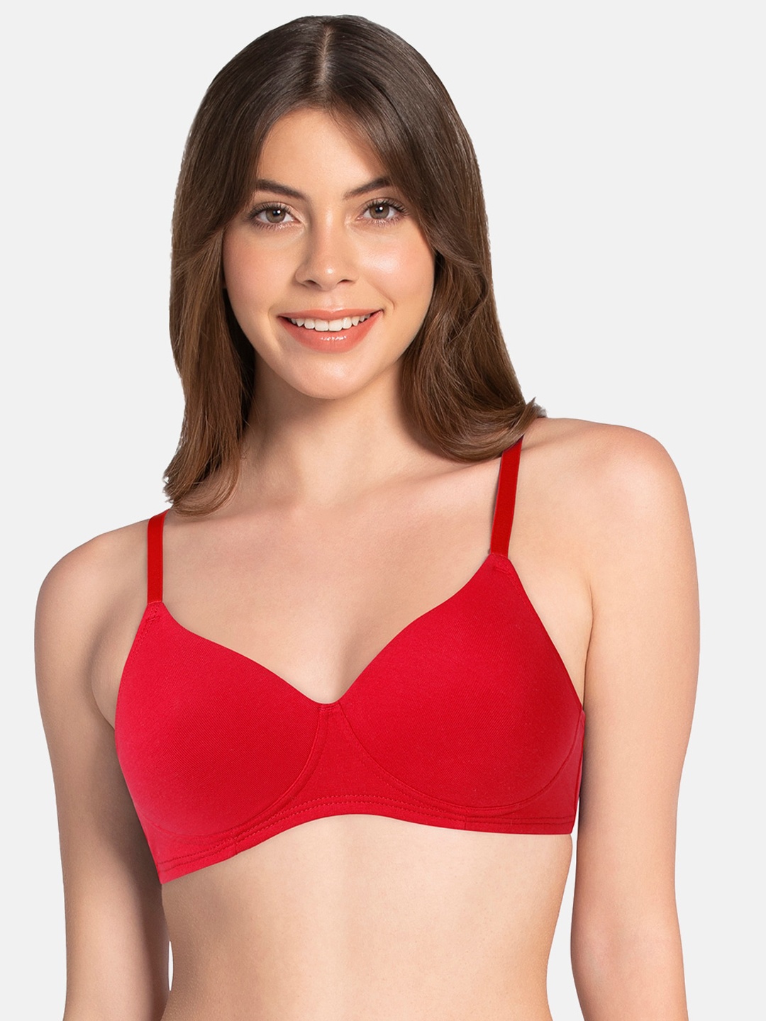 

Amante Solid Padded Cotton Dream T-Shirt Bra - BRA83601, Red