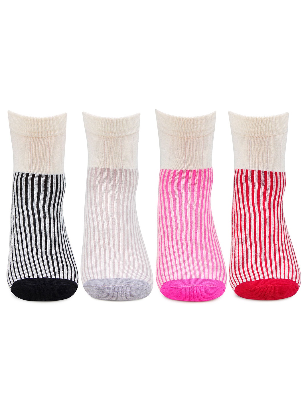 

Bonjour Women Pack Of 4 Multicoloured Ankle-Length Socks, Multi